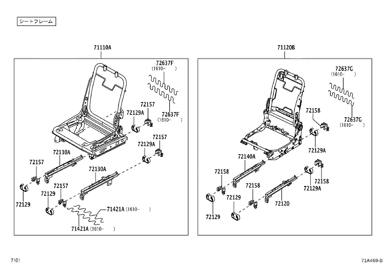 71110-B2G60 FRAME ASSY, FRONT SEAT W/ADJUSTER, RH product image