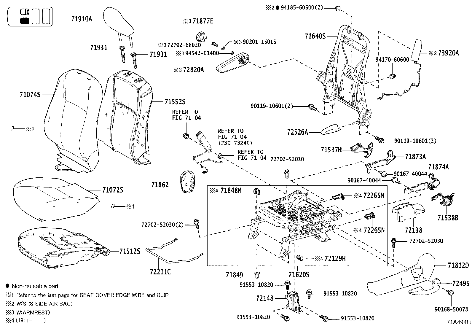 71630-0D360 SPRING ASSY, FRONT SEAT BACK, RH(FOR SEPARATE TYPE) product image