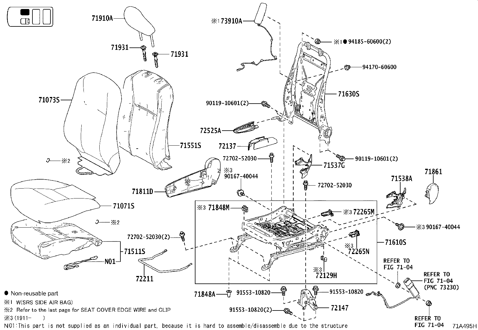 71630-0D360 SPRING ASSY, FRONT SEAT BACK, RH(FOR SEPARATE TYPE) product image