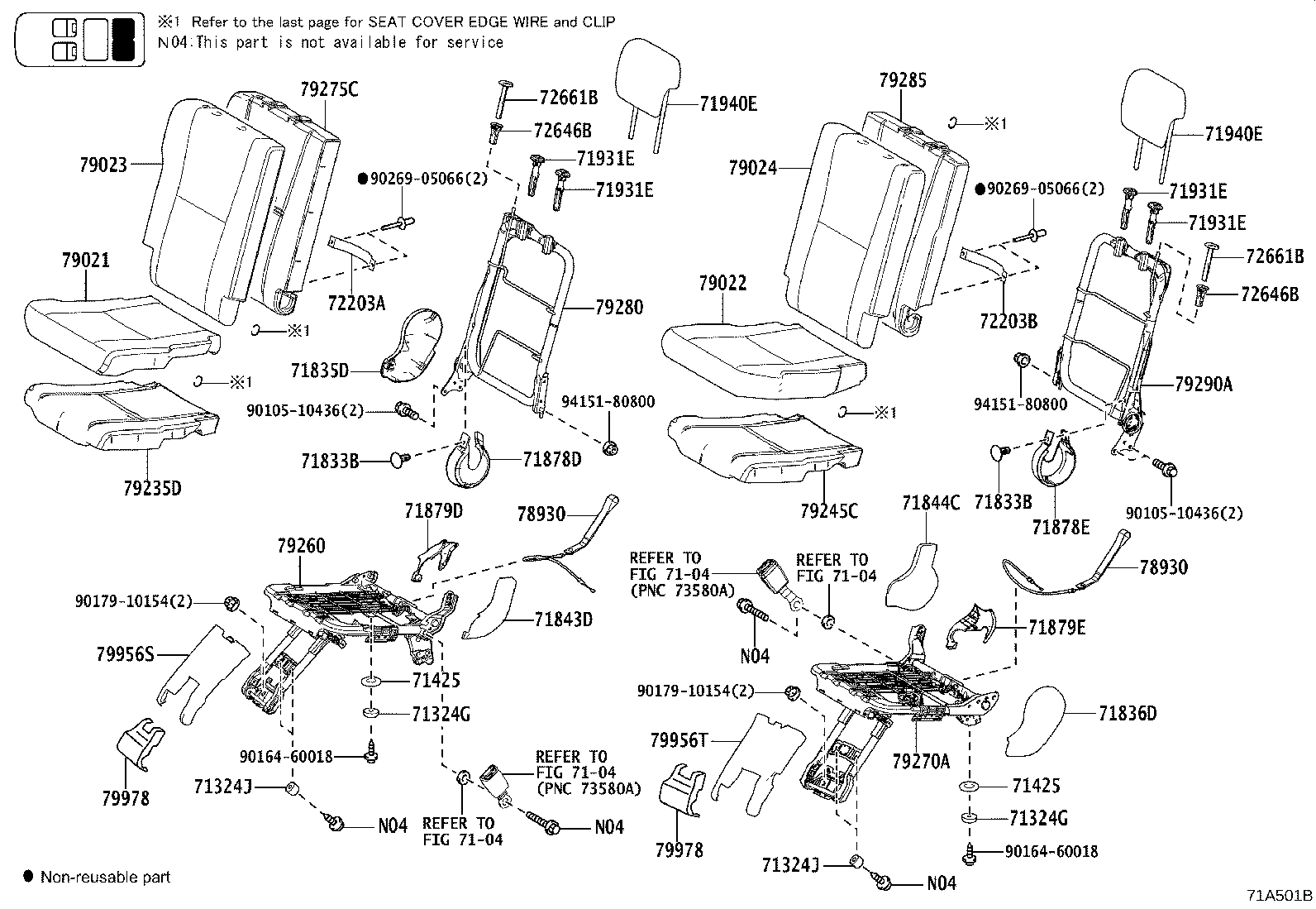79103-0D040 FRAME SUB-ASSY, NO.1 SEAT BACK, RH product image