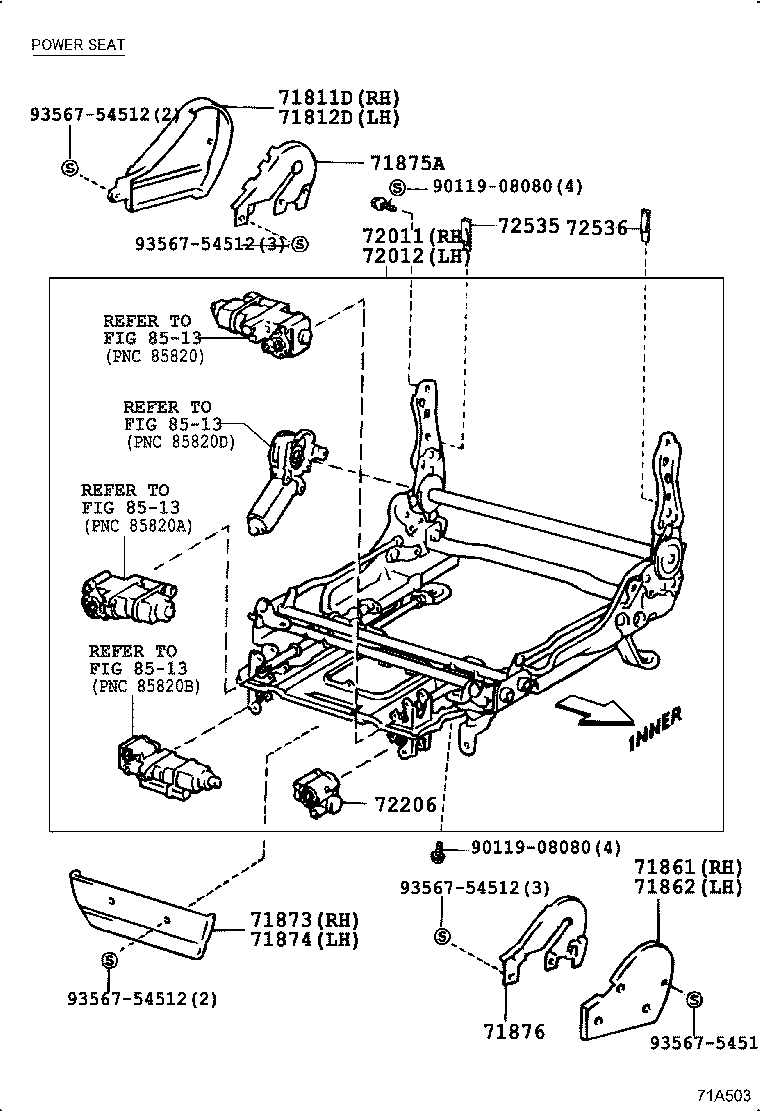 71630-60041 SPRING ASSY, FRONT SEAT BACK, RH(FOR SEPARATE TYPE) product image