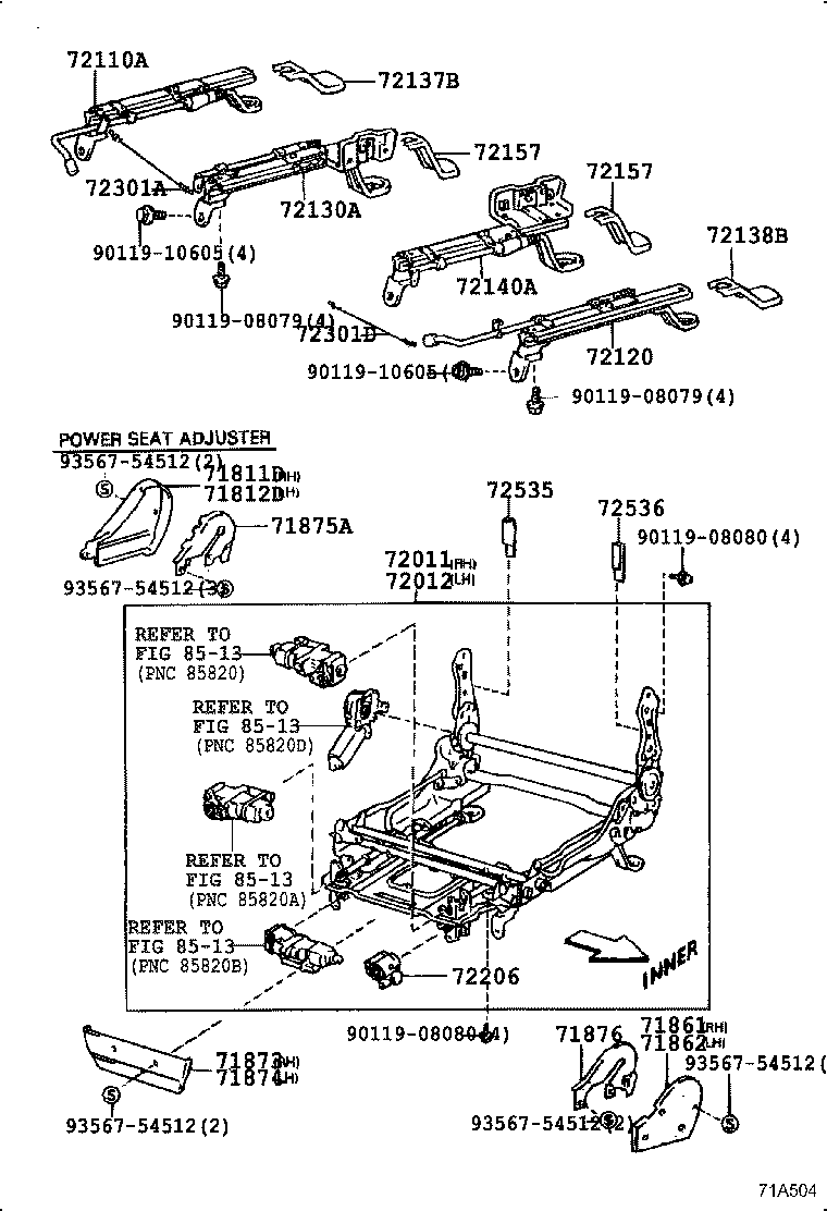 71665-60010 PAD, REAR SEAT BACK, SIDE A product image