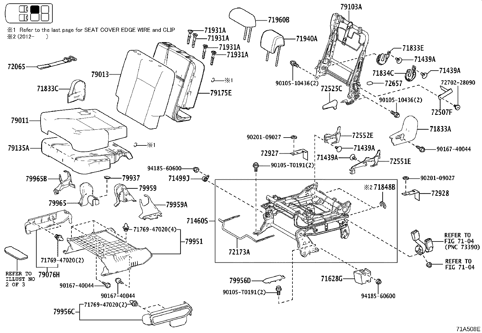 79103-0D040 FRAME SUB-ASSY, NO.1 SEAT BACK, RH product image