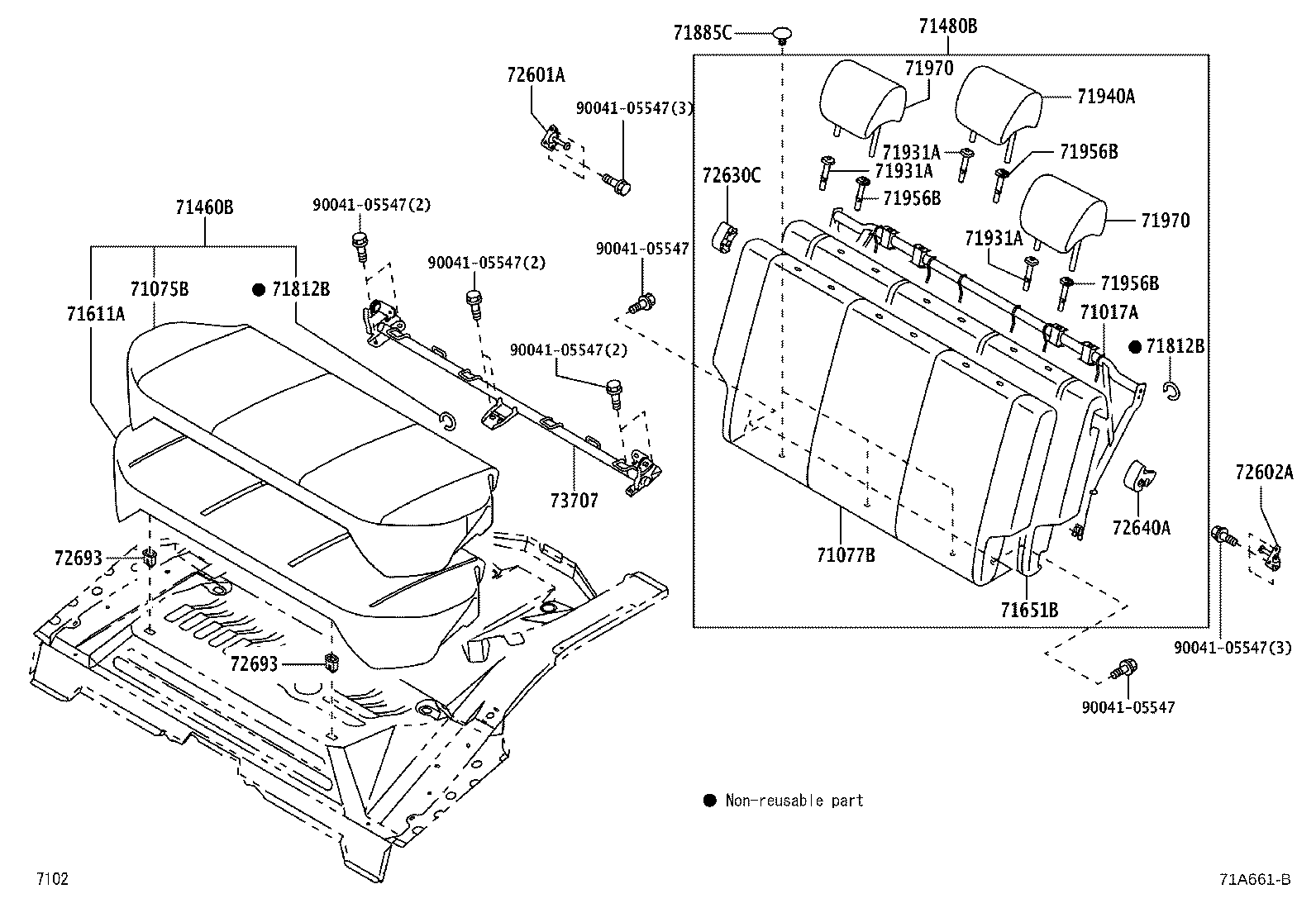 73705-BZ030 BRACKET SUB-ASSY, CHILD RESTRAINT SEAT ANCHOR, INNER product image