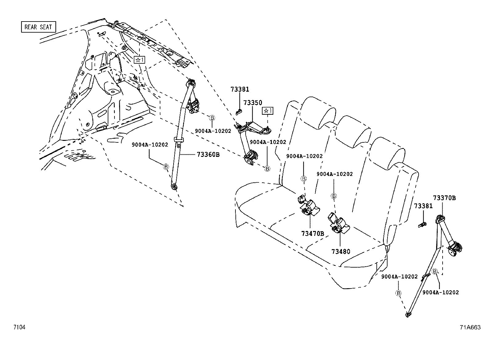 73230-BZ520-B0 BELT ASSY, FRONT SEAT INNER, LH product image
