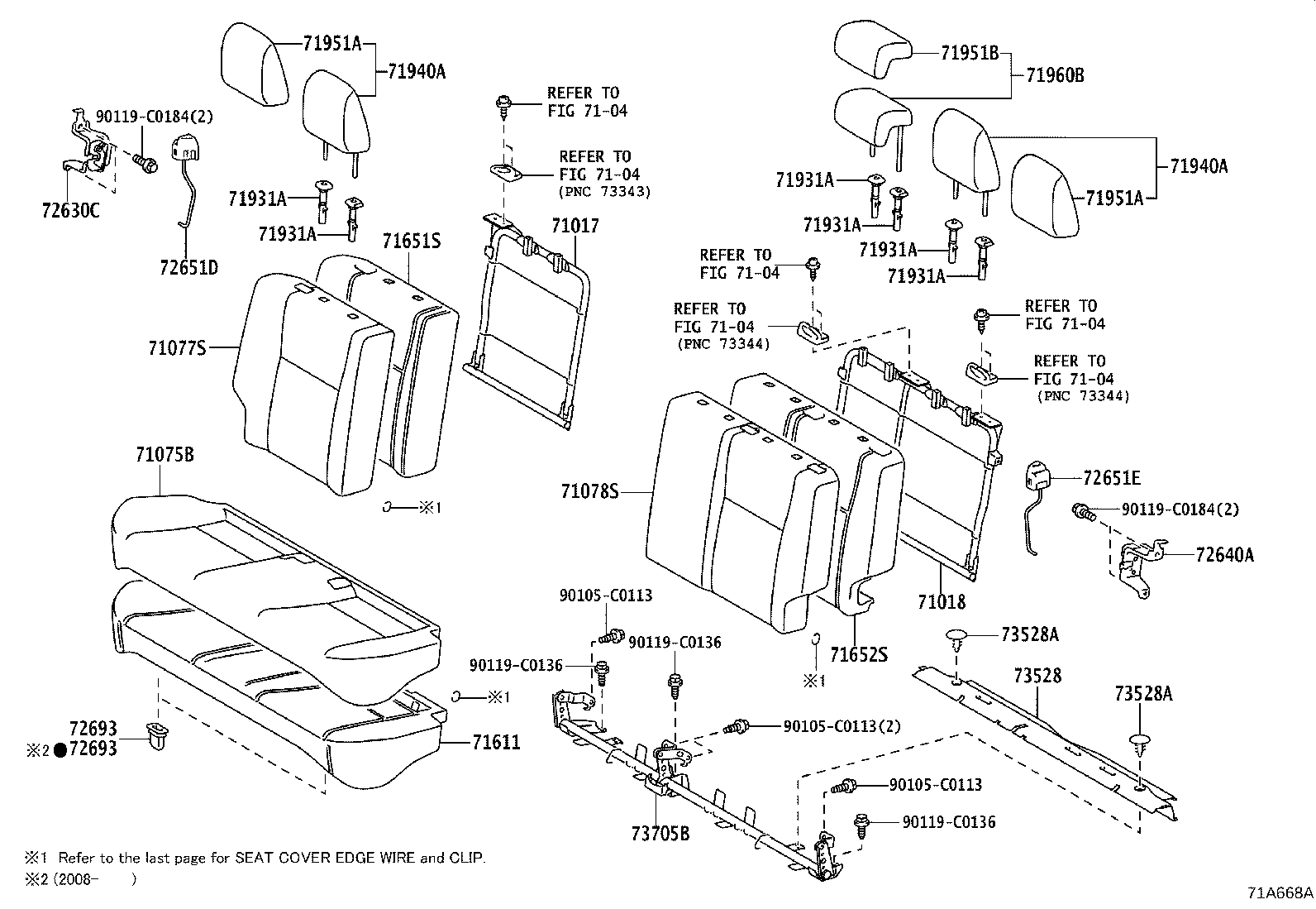 71018-0D130 FRAME SUB-ASSY, REAR SEAT BACK, LH product image