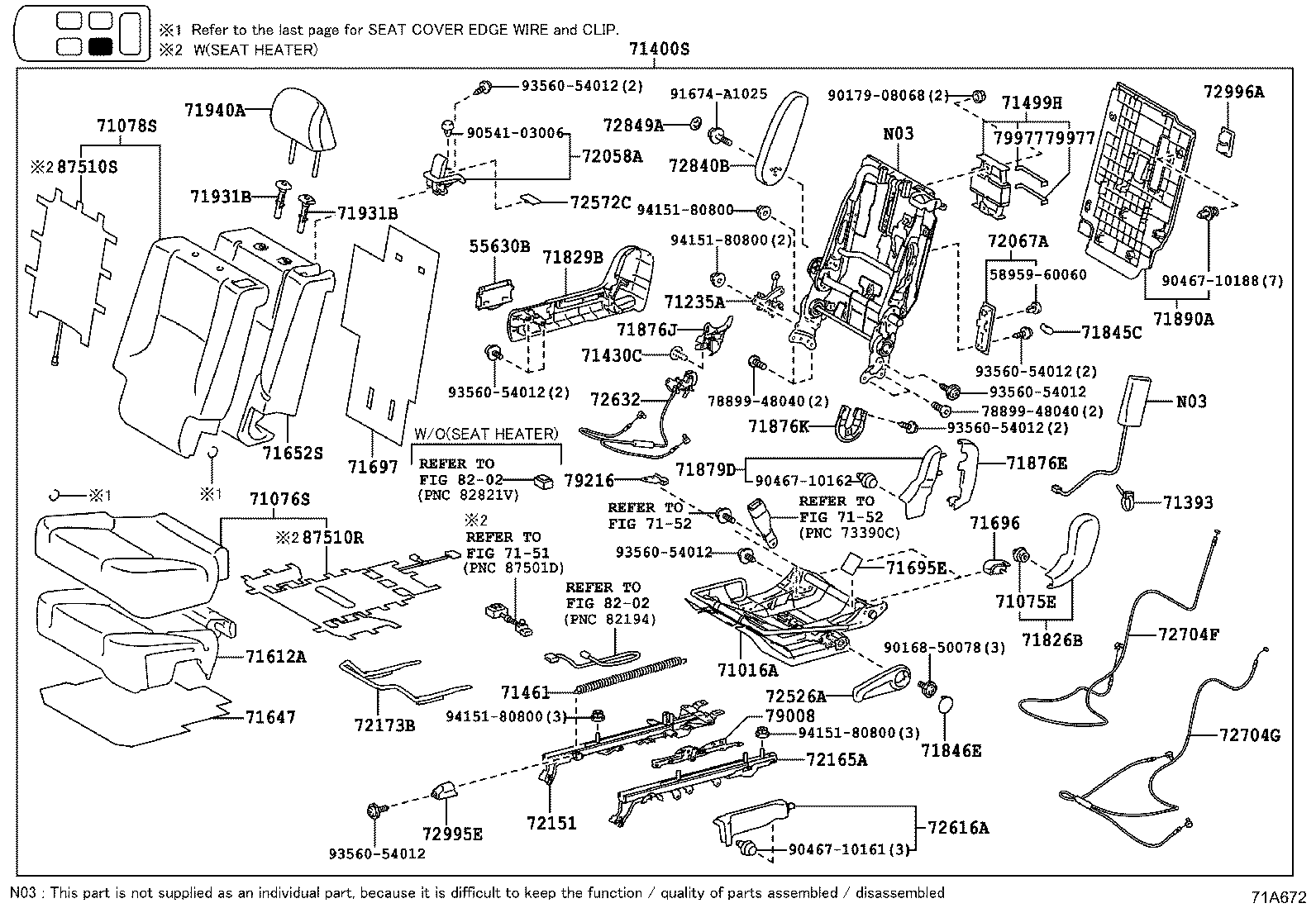 71620-60591 SPRING ASSY, FRONT SEAT CUSHION, LH(FOR SEPARATE TYPE) product image