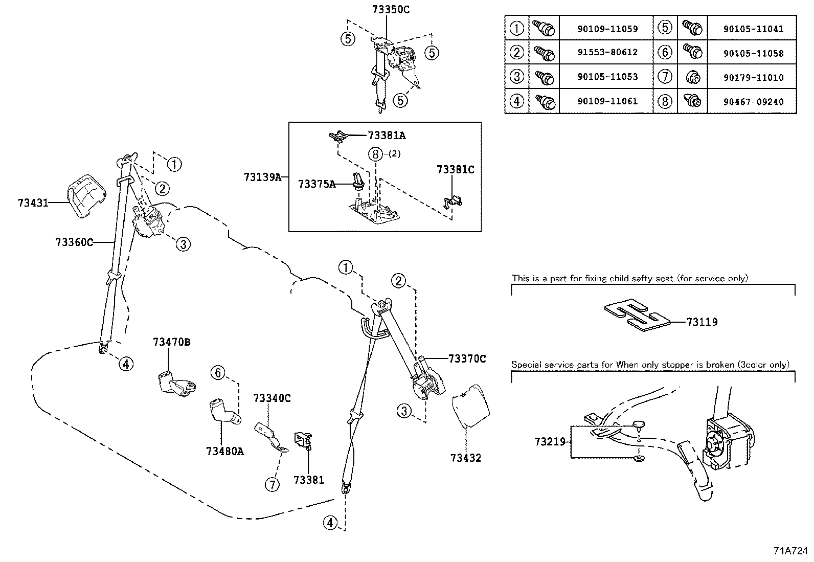 73210-48610-C0 BELT ASSY, FRONT SEAT OUTER, RH product image