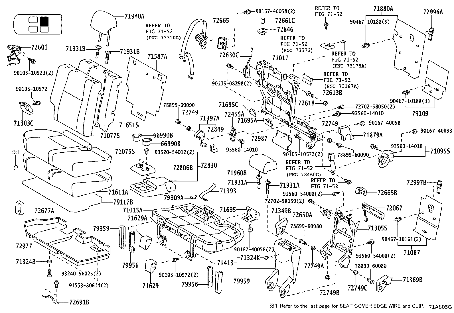 71769-60040 CLIP(FOR FRONT SEAT BACK BOARD) product image