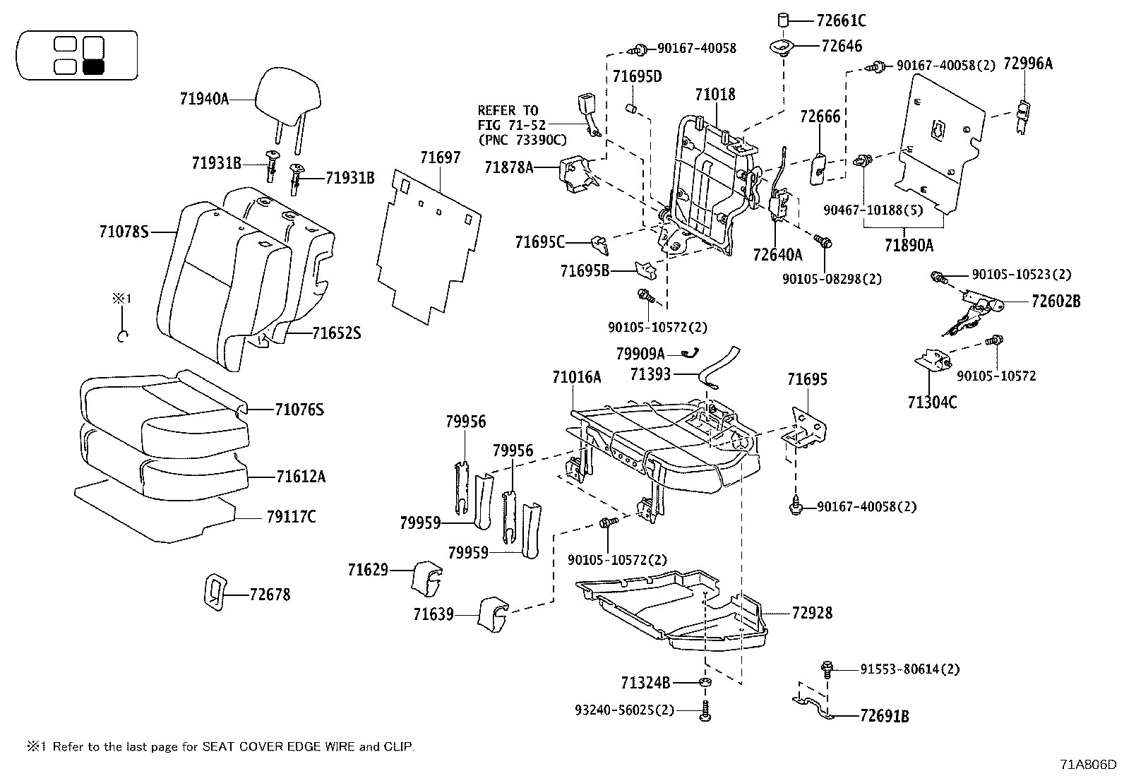 71769-60040 CLIP(FOR FRONT SEAT BACK BOARD) product image