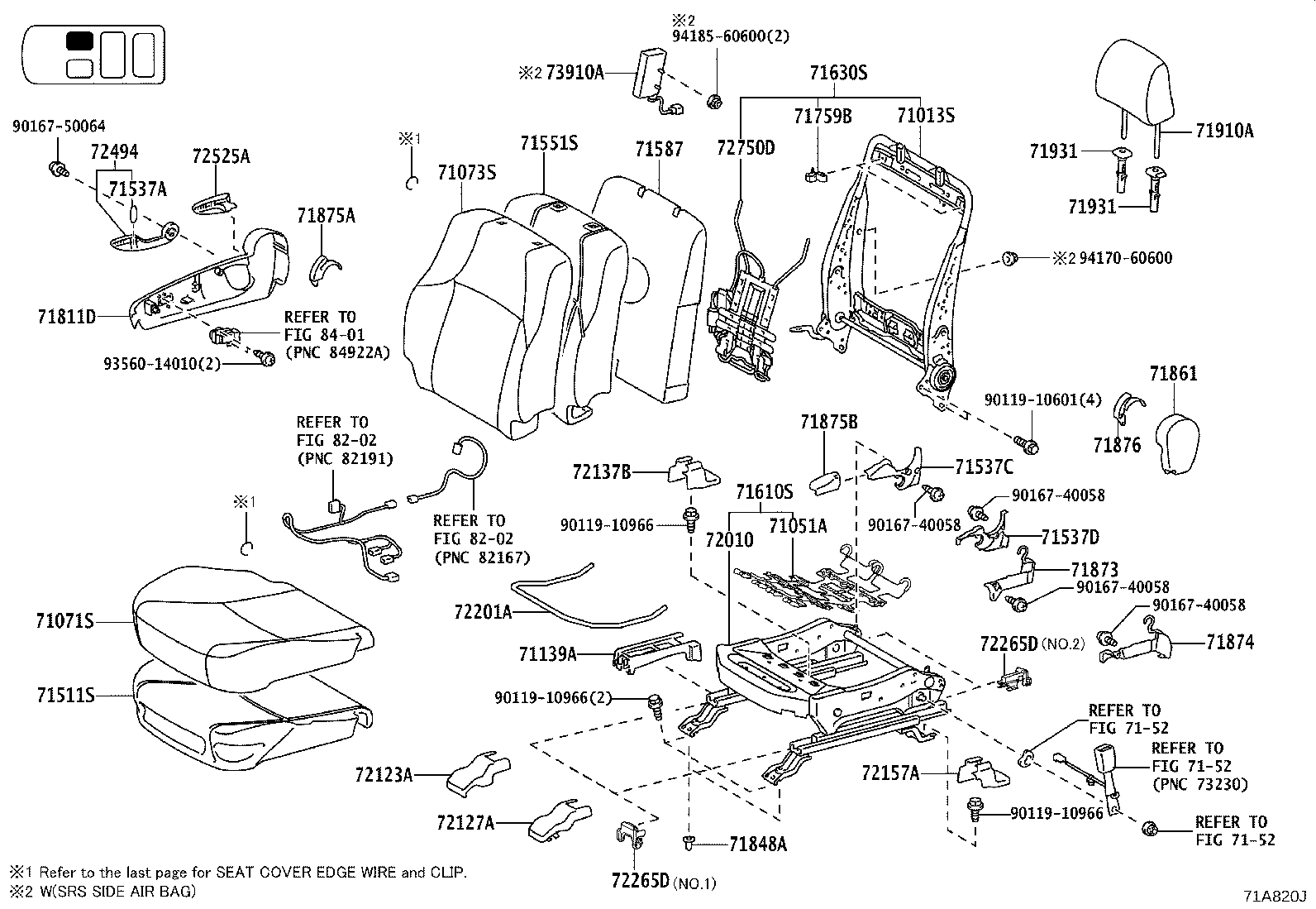71014-60760 FRAME SUB-ASSY, FRONT SEAT BACK, LH product image