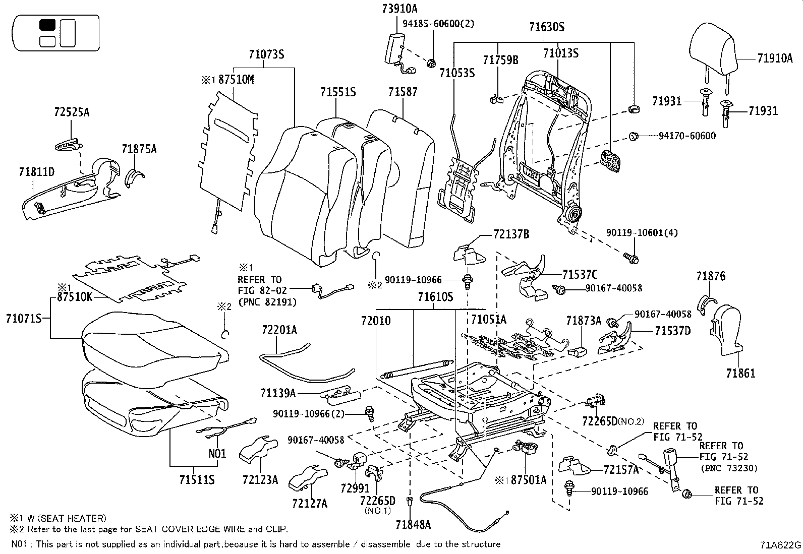 71769-60040 CLIP(FOR FRONT SEAT BACK BOARD) product image