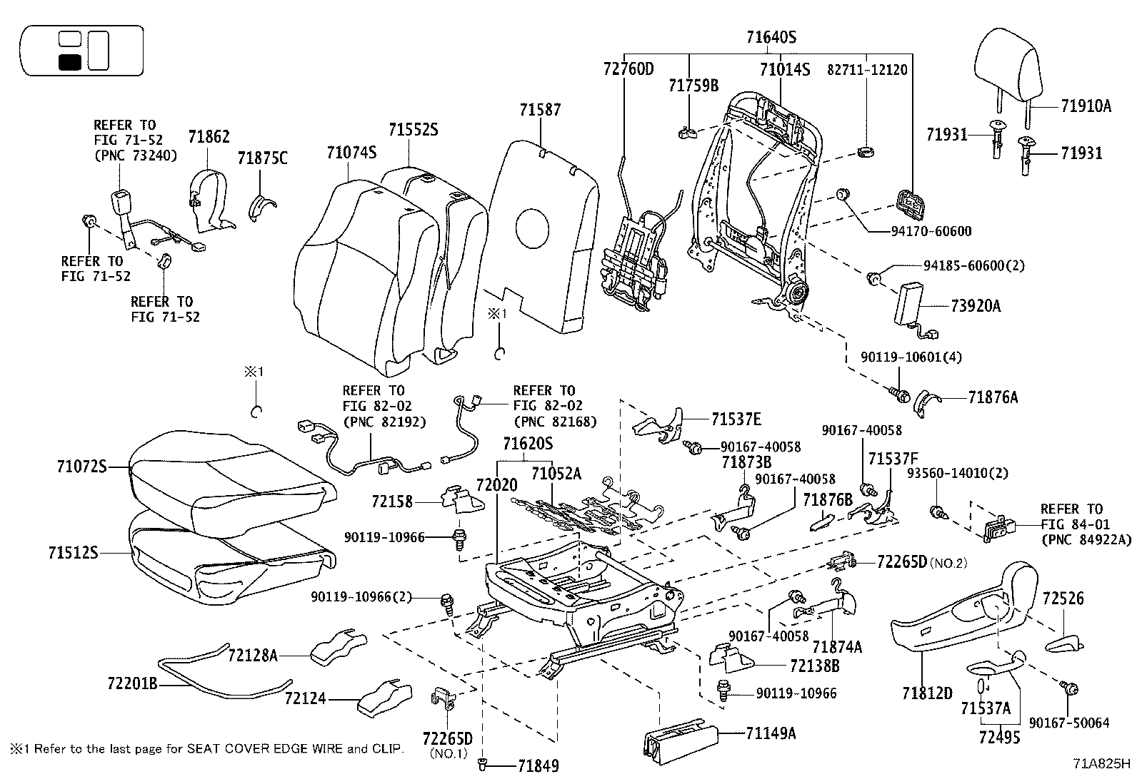 71014-60760 FRAME SUB-ASSY, FRONT SEAT BACK, LH product image