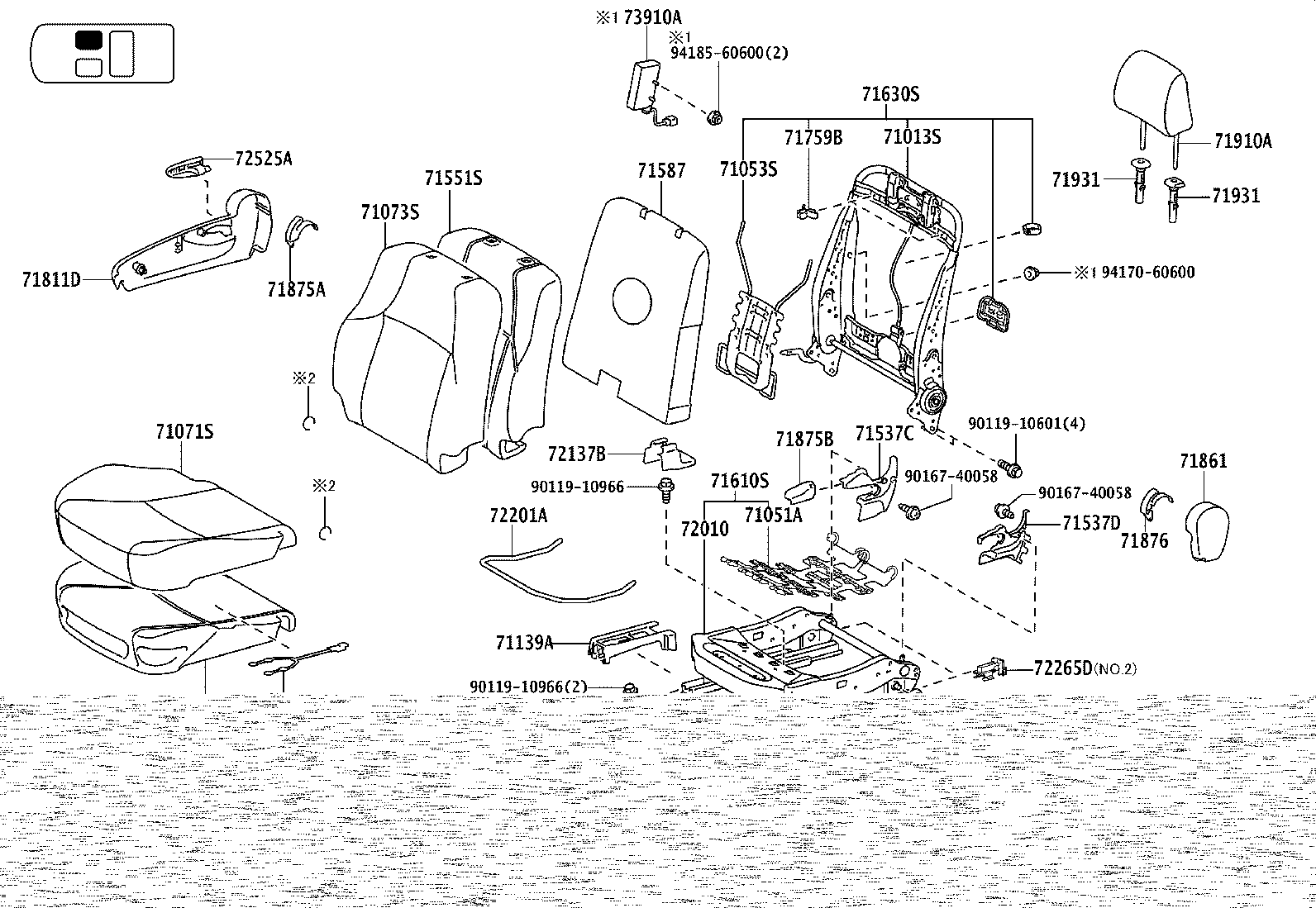 71769-60040 CLIP(FOR FRONT SEAT BACK BOARD) product image