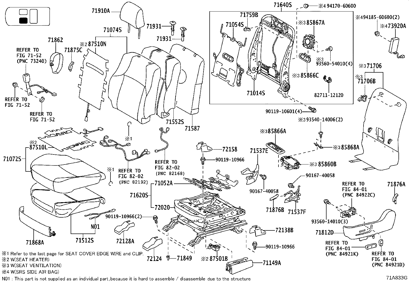 71014-60760 FRAME SUB-ASSY, FRONT SEAT BACK, LH product image