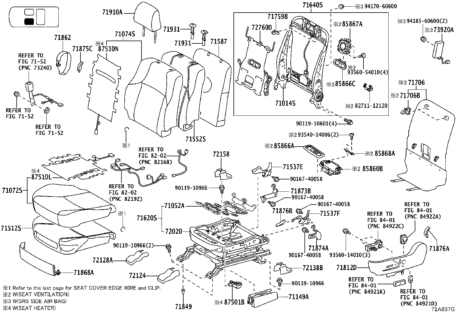71014-60760 FRAME SUB-ASSY, FRONT SEAT BACK, LH product image