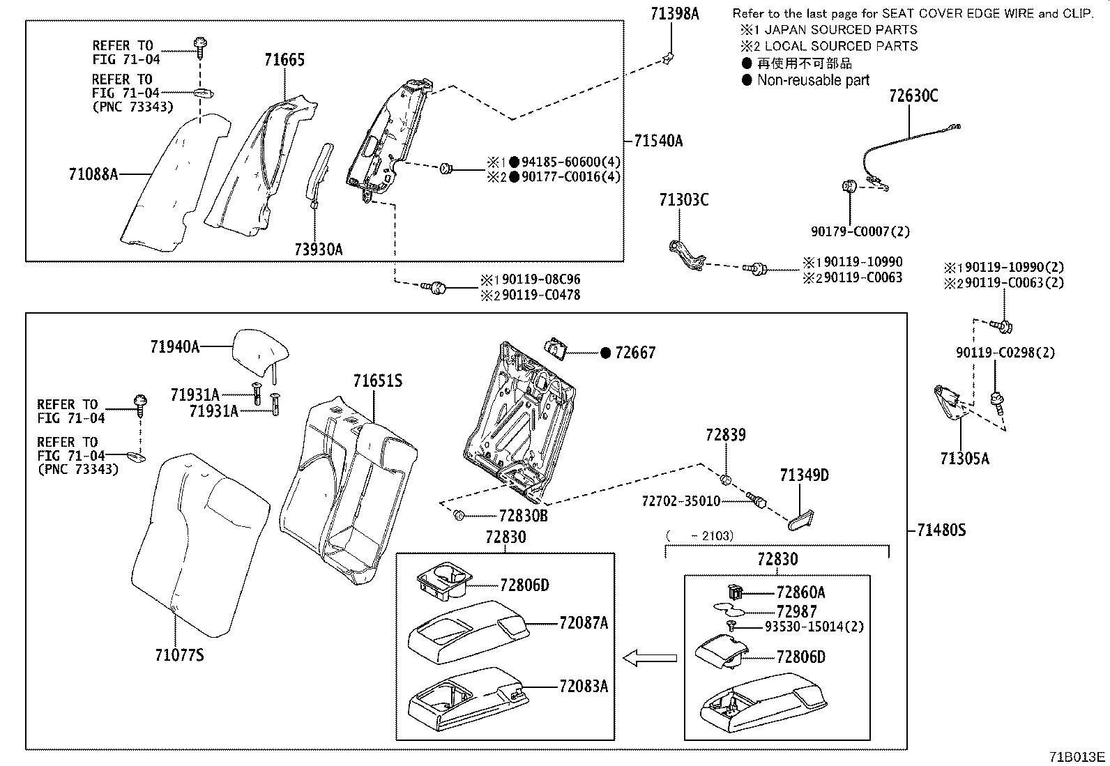71033-06020 LEG SUB-ASSY, REAR SEAT CUSHION product image