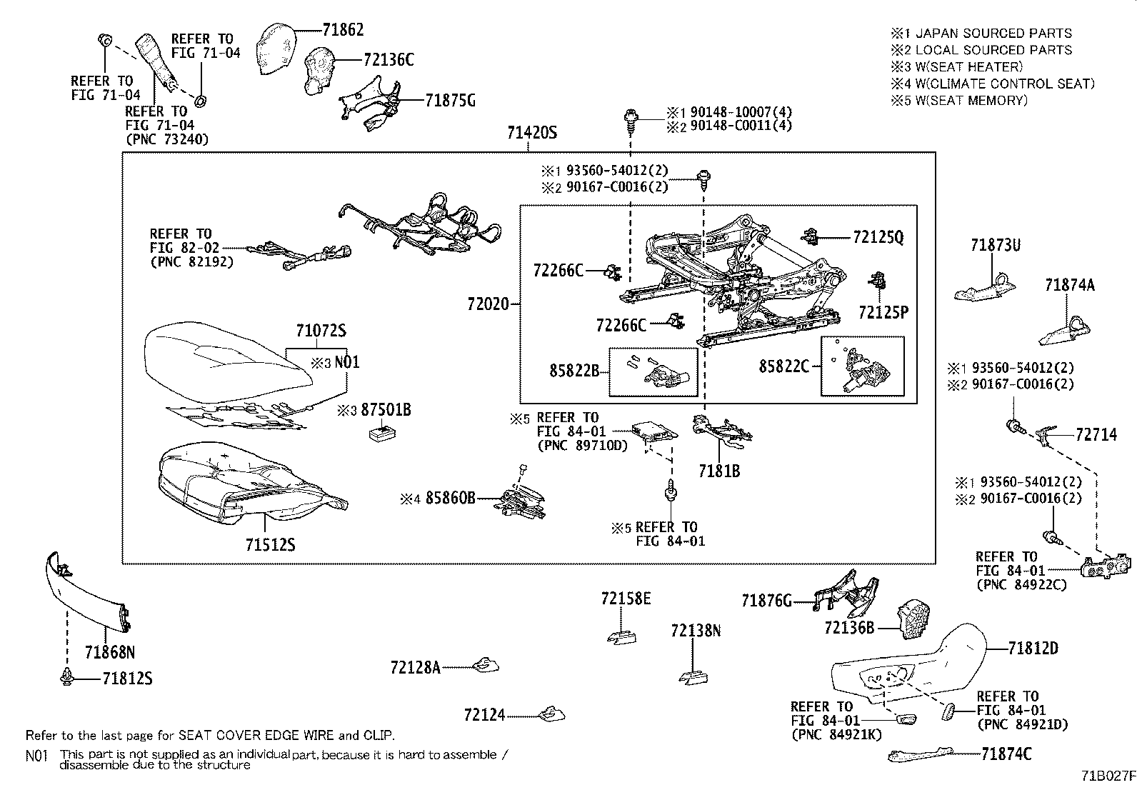 71501-06350 PAD, FRONT SEAT CUSHION, RH(FOR SEPARATE TYPE) product image