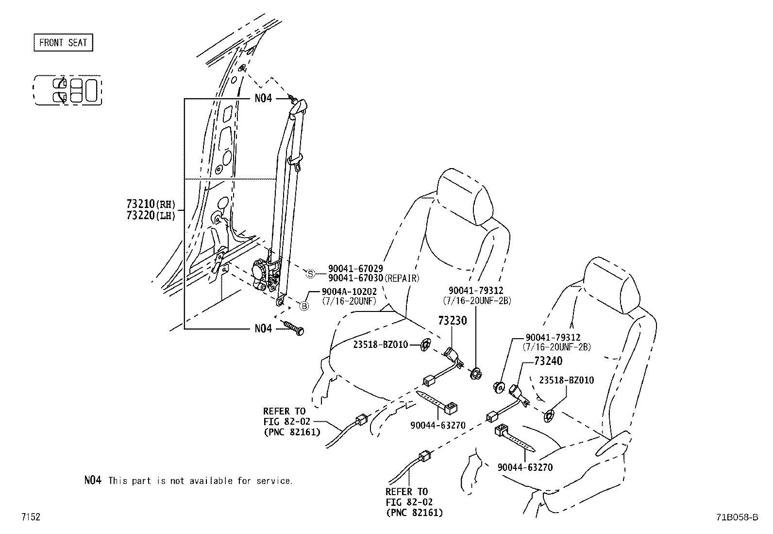 73230-BZ710-C0 BELT ASSY, FRONT SEAT INNER, RH product image