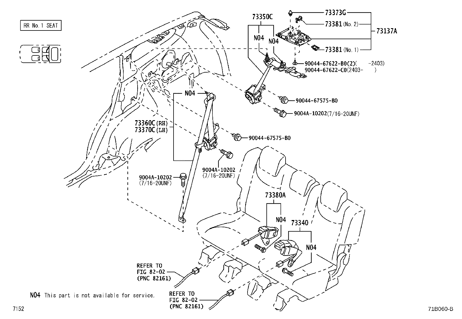 73230-BZ710-C0 BELT ASSY, FRONT SEAT INNER, RH product image