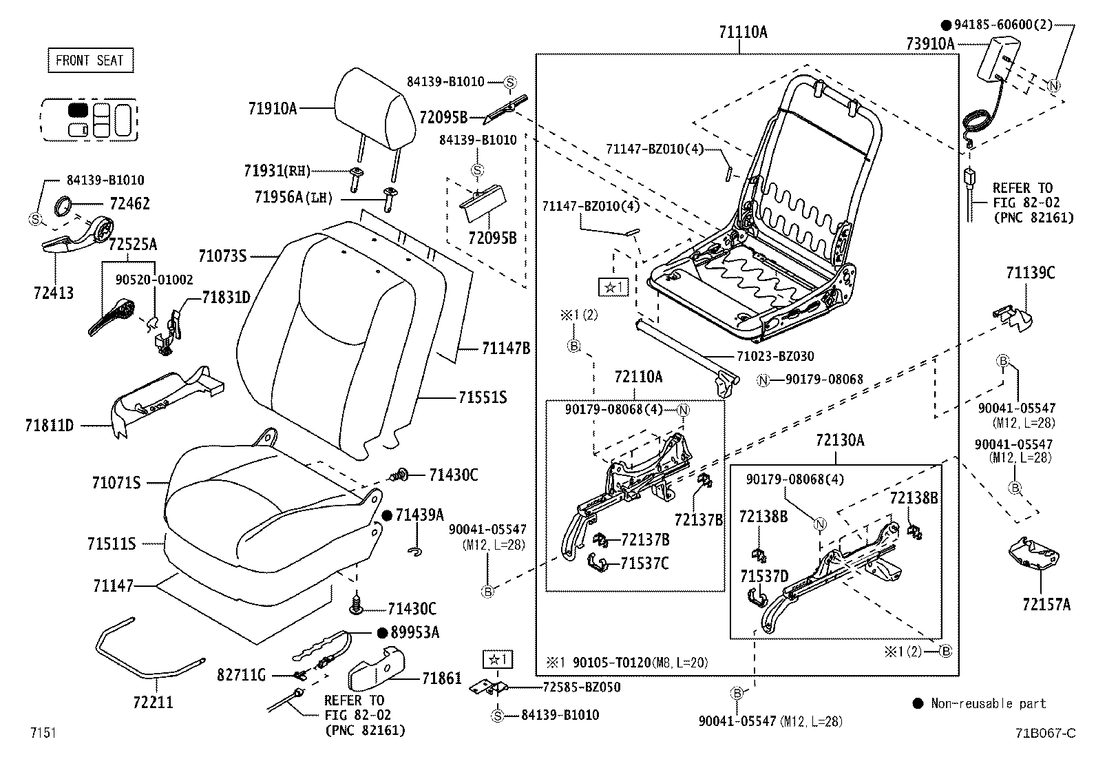 71017-BZ360 FRAME SUB-ASSY, REAR SEAT BACK, RH product image