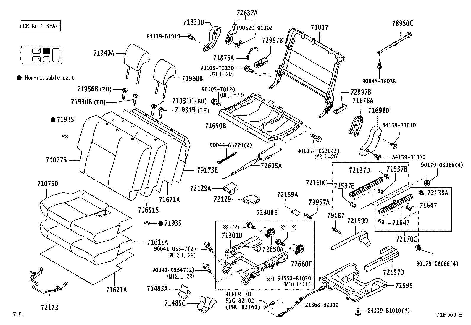 71017-BZ360 FRAME SUB-ASSY, REAR SEAT BACK, RH product image