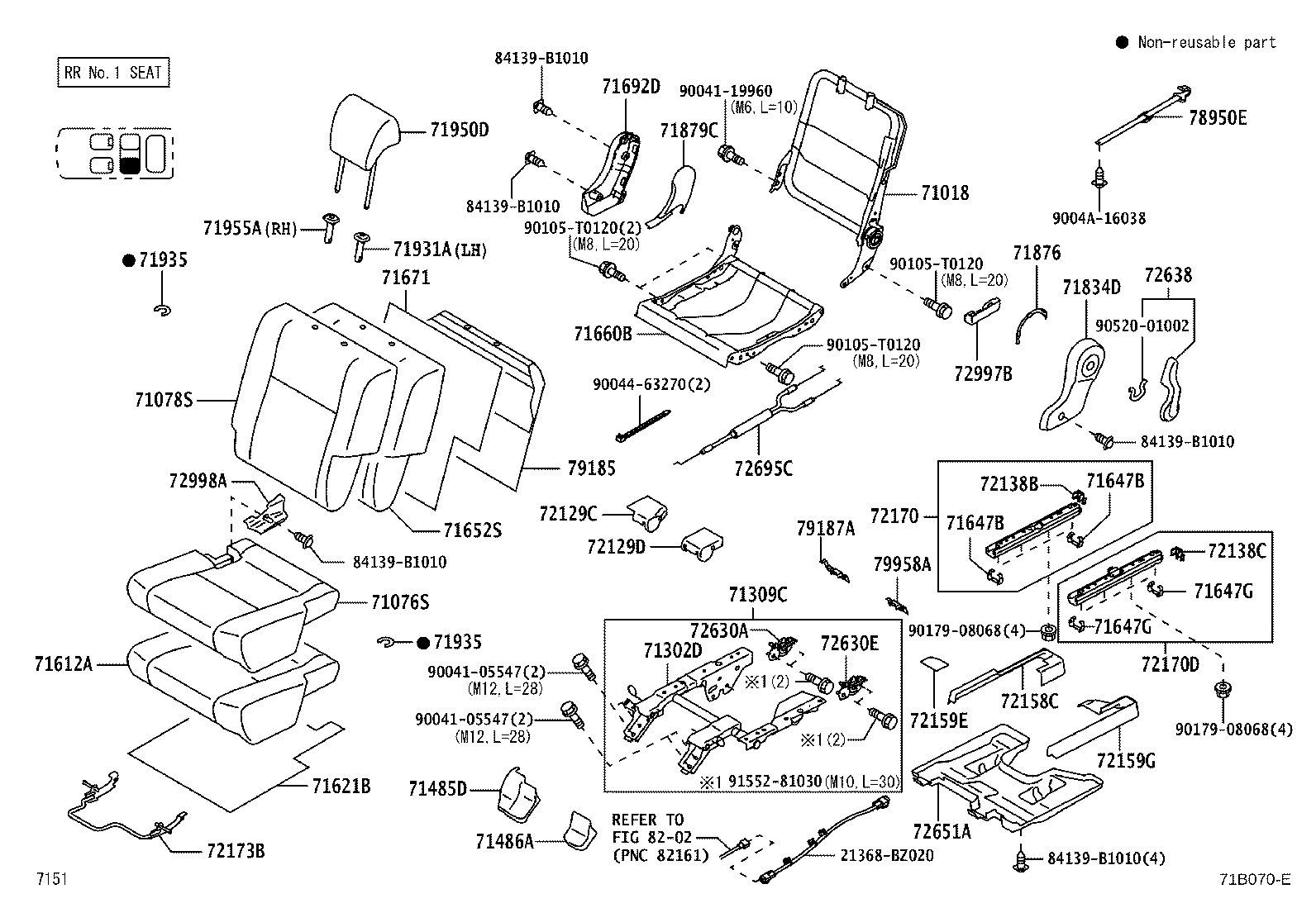 71017-BZ360 FRAME SUB-ASSY, REAR SEAT BACK, RH product image