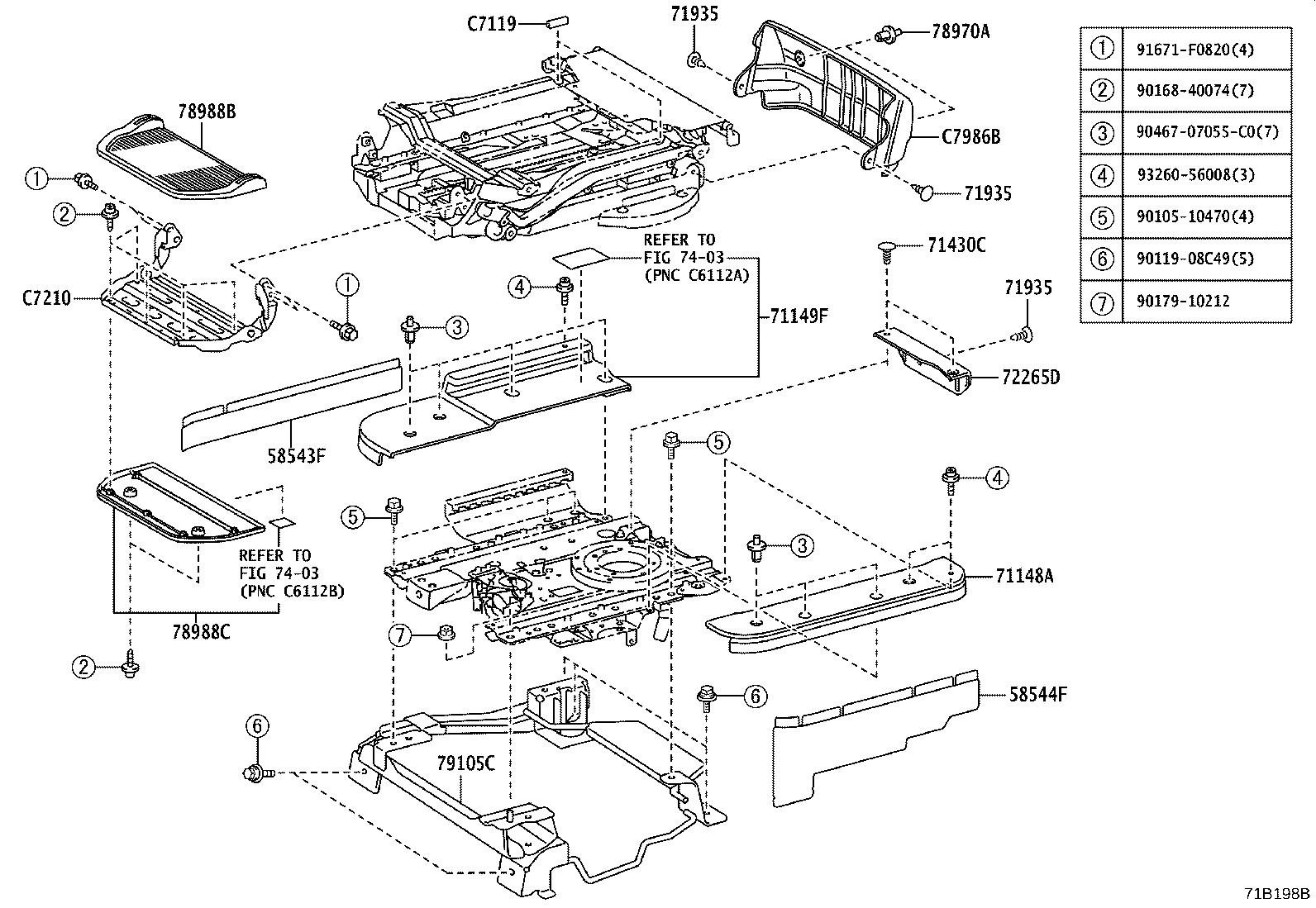 71502-B1250 PAD, FRONT SEAT CUSHION, LH (FOR SEPARATE TYPE) product image