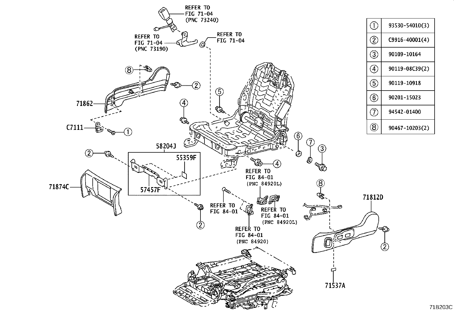 71502-B1250 PAD, FRONT SEAT CUSHION, LH (FOR SEPARATE TYPE) product image