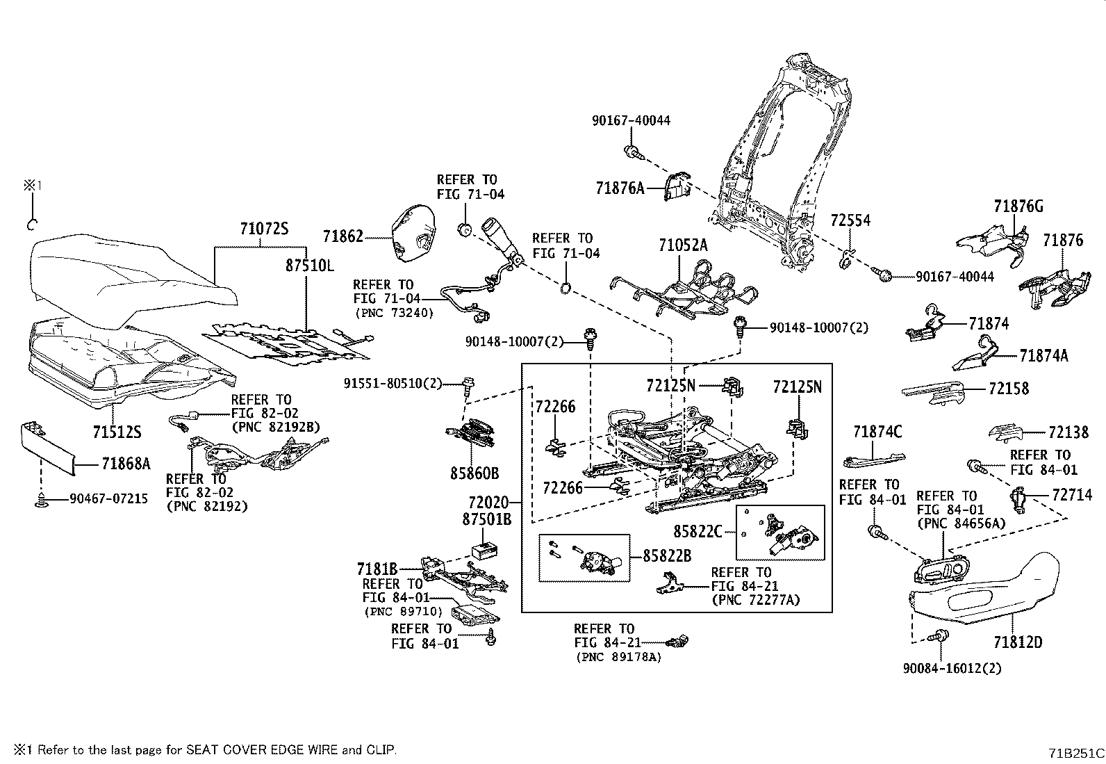 Toyota 71073-11080-22 COVER, FRONT SEAT BACK, RH(FOR SEPARATE TYPE)