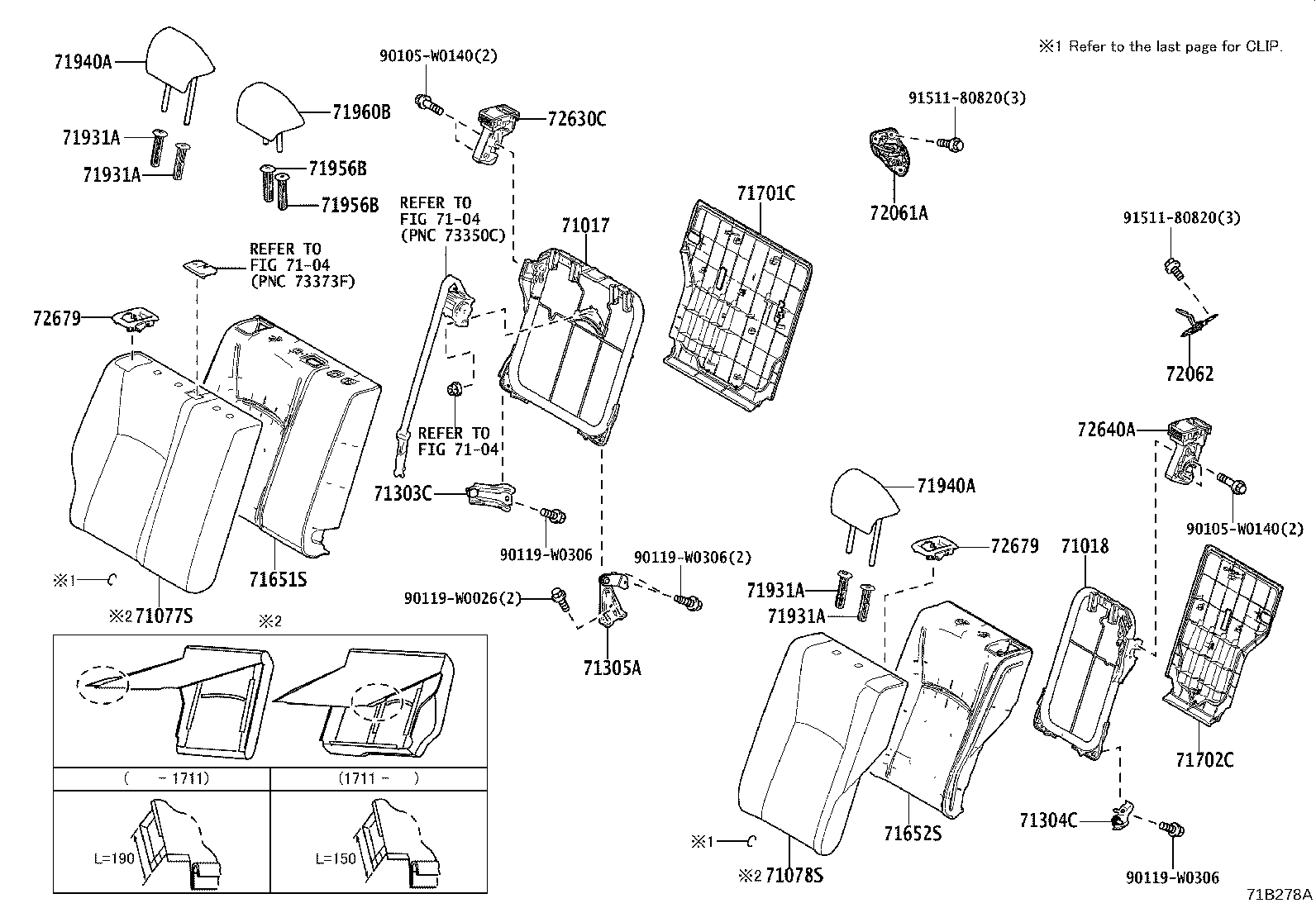 Toyota 71033-F4010 LEG SUB-ASSY, REAR SEAT CUSHION