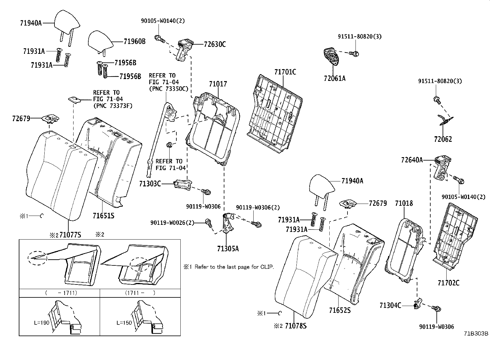 Toyota 71305-F4010 HINGE SUB-ASSY, REAR SEAT BACK, CENTER