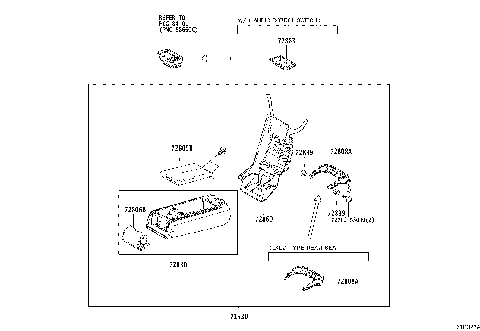 71033-33010 LEG SUB-ASSY, REAR SEAT CUSHION product image