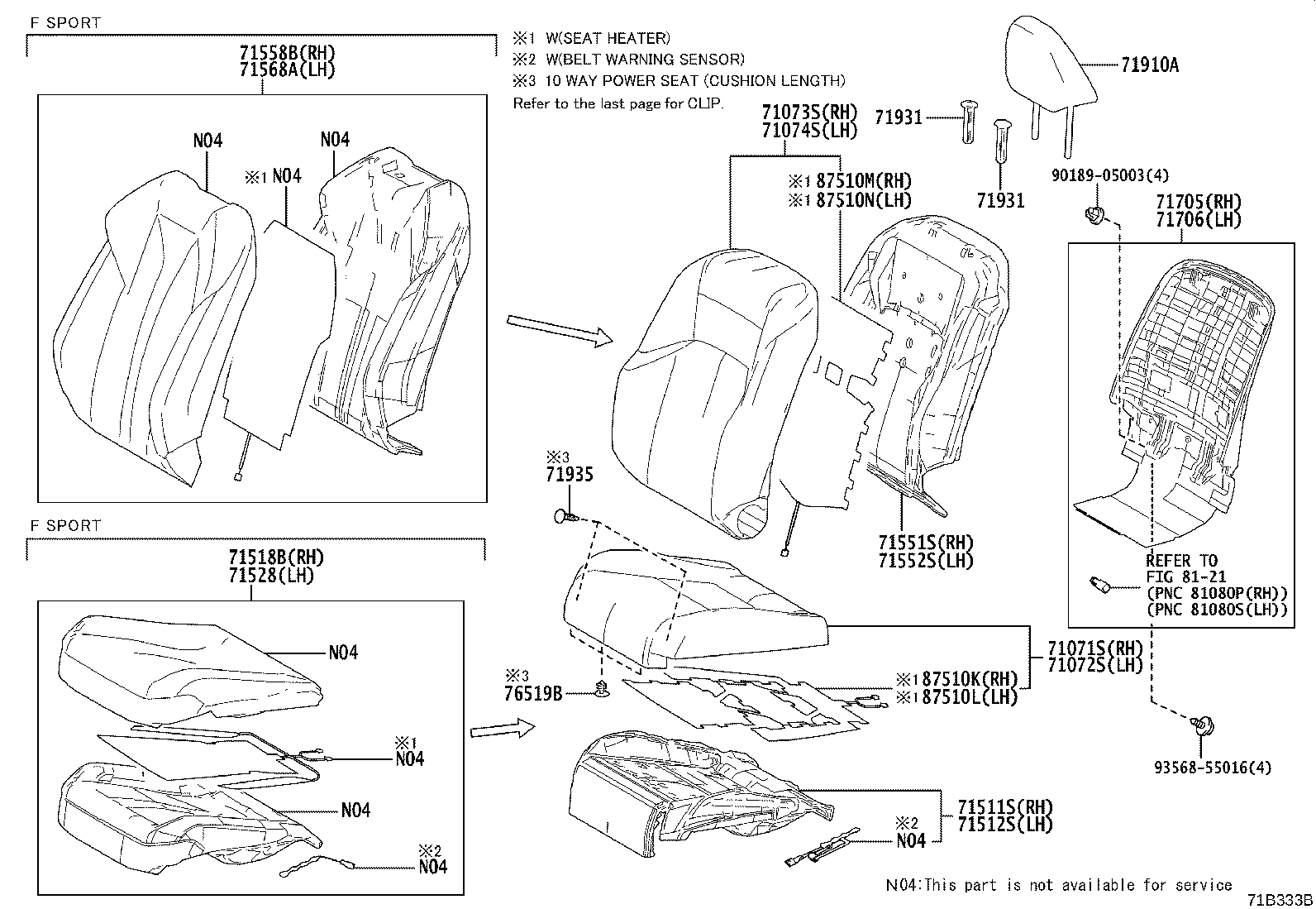 71014-33550 FRAME SUB-ASSY, FRONT SEAT BACK, LH product image
