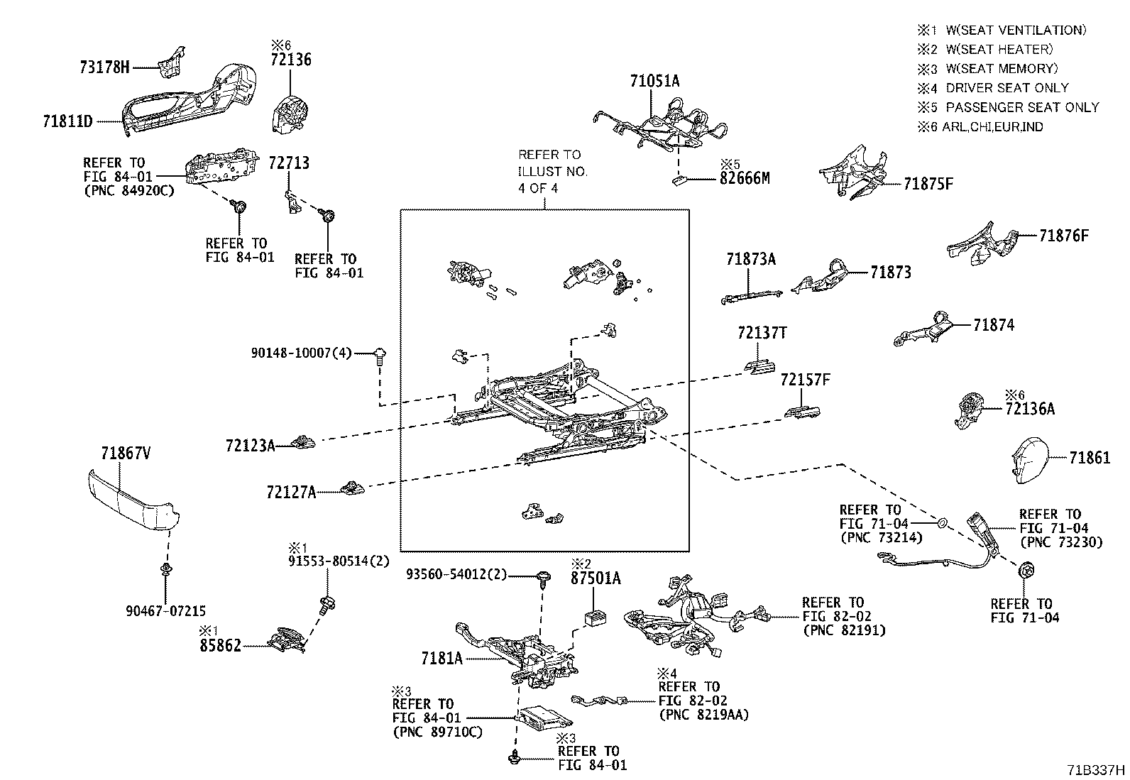 71014-33550 FRAME SUB-ASSY, FRONT SEAT BACK, LH product image