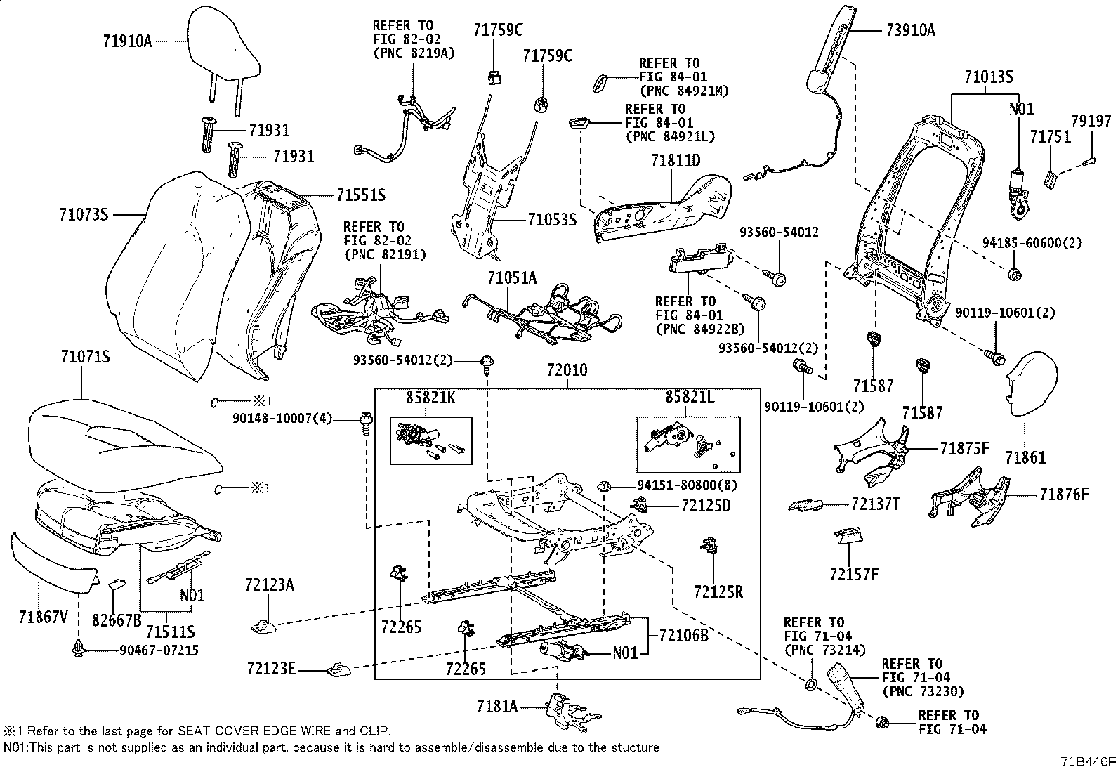 71014-33420 FRAME SUB-ASSY, FRONT SEAT BACK, LH product image