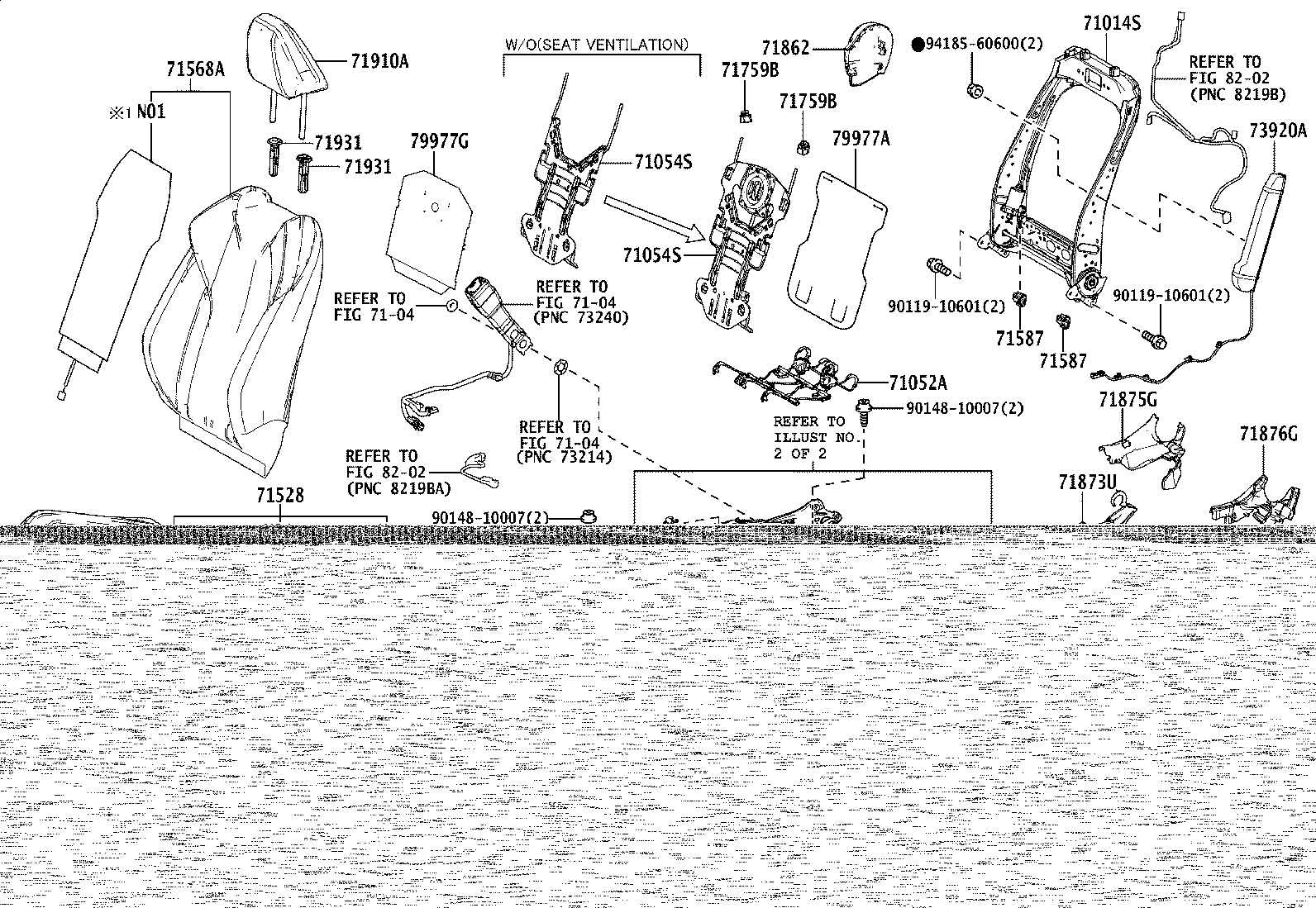 71014-33371 FRAME SUB-ASSY, FRONT SEAT BACK, LH product image