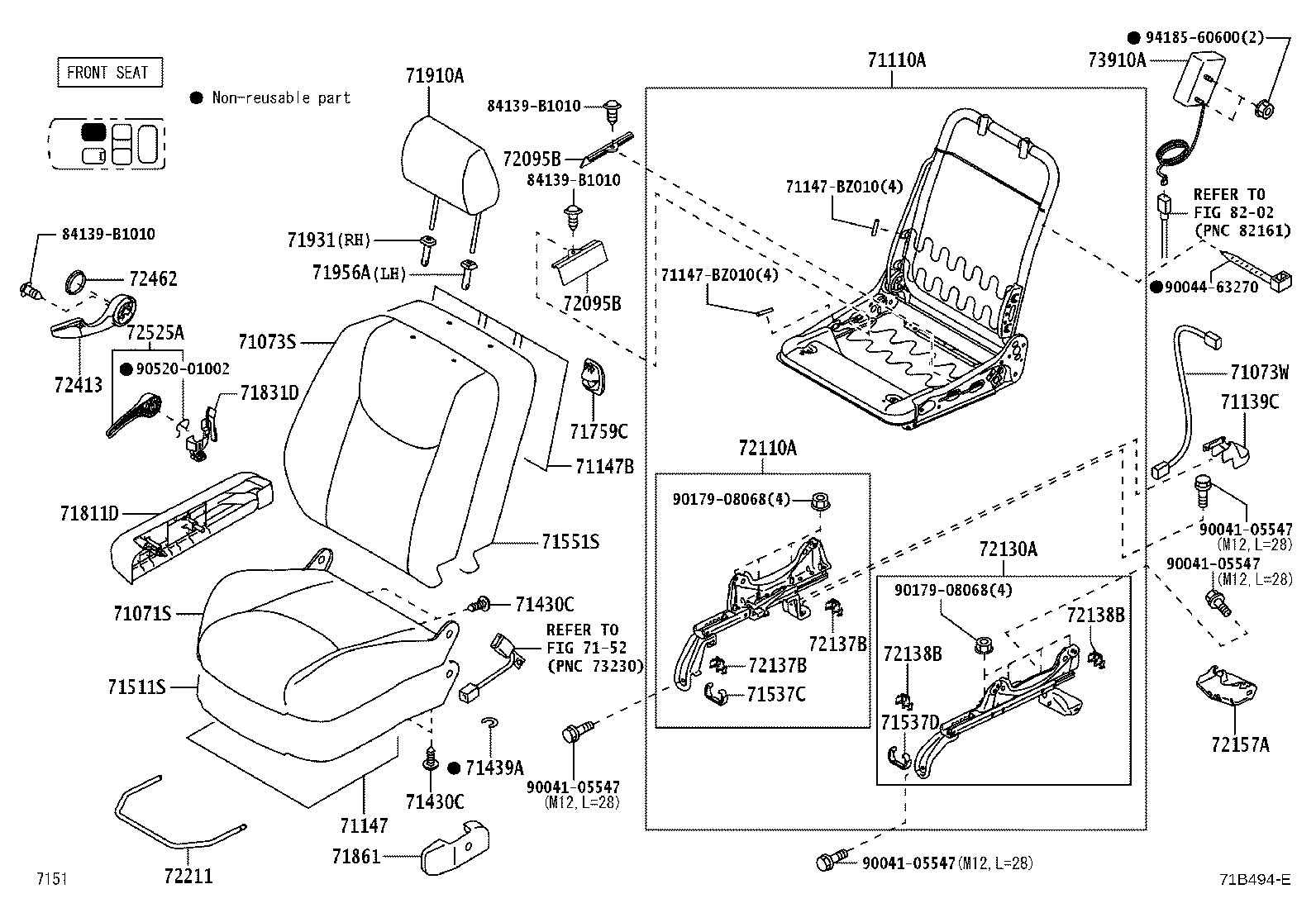 71017-BZ410 FRAME SUB-ASSY, REAR SEAT BACK, RH product image