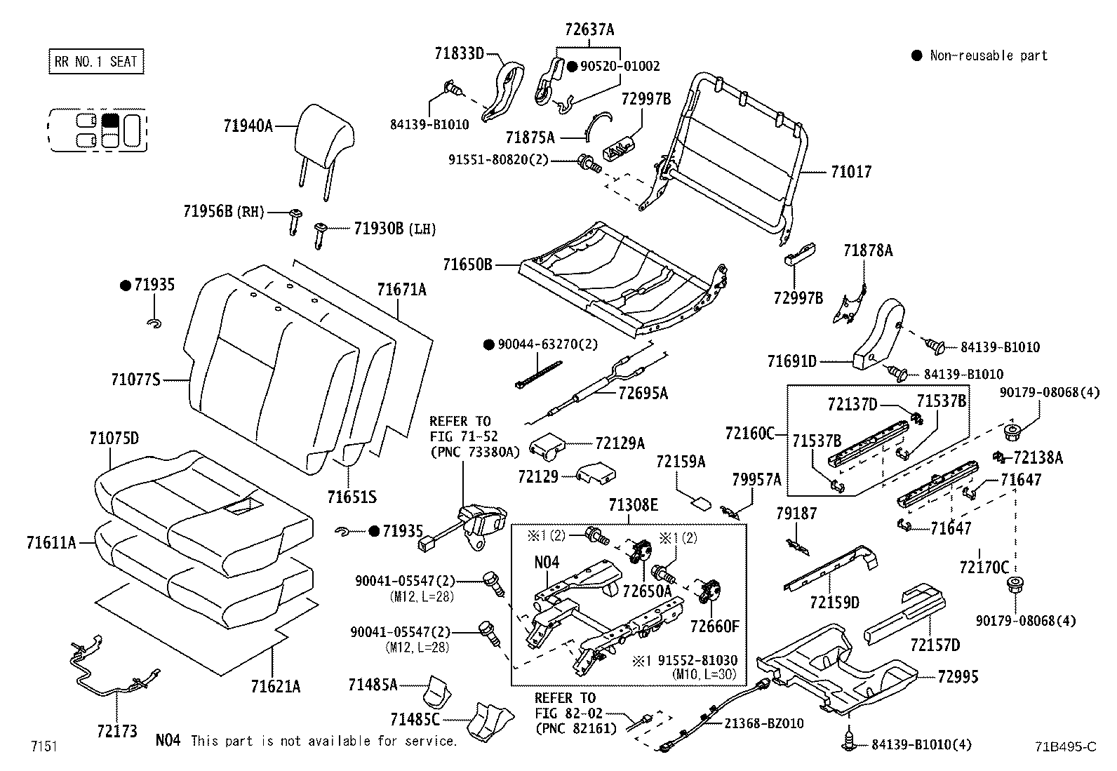 71017-BZ410 FRAME SUB-ASSY, REAR SEAT BACK, RH product image