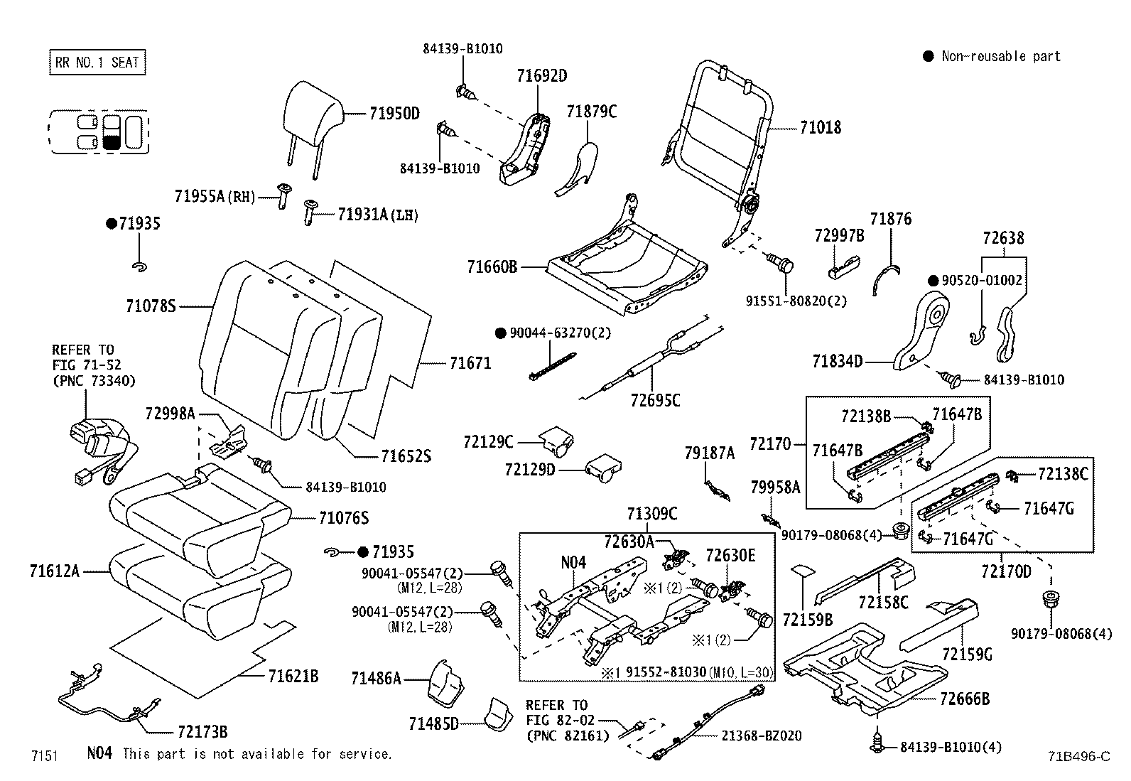 71017-BZ410 FRAME SUB-ASSY, REAR SEAT BACK, RH product image