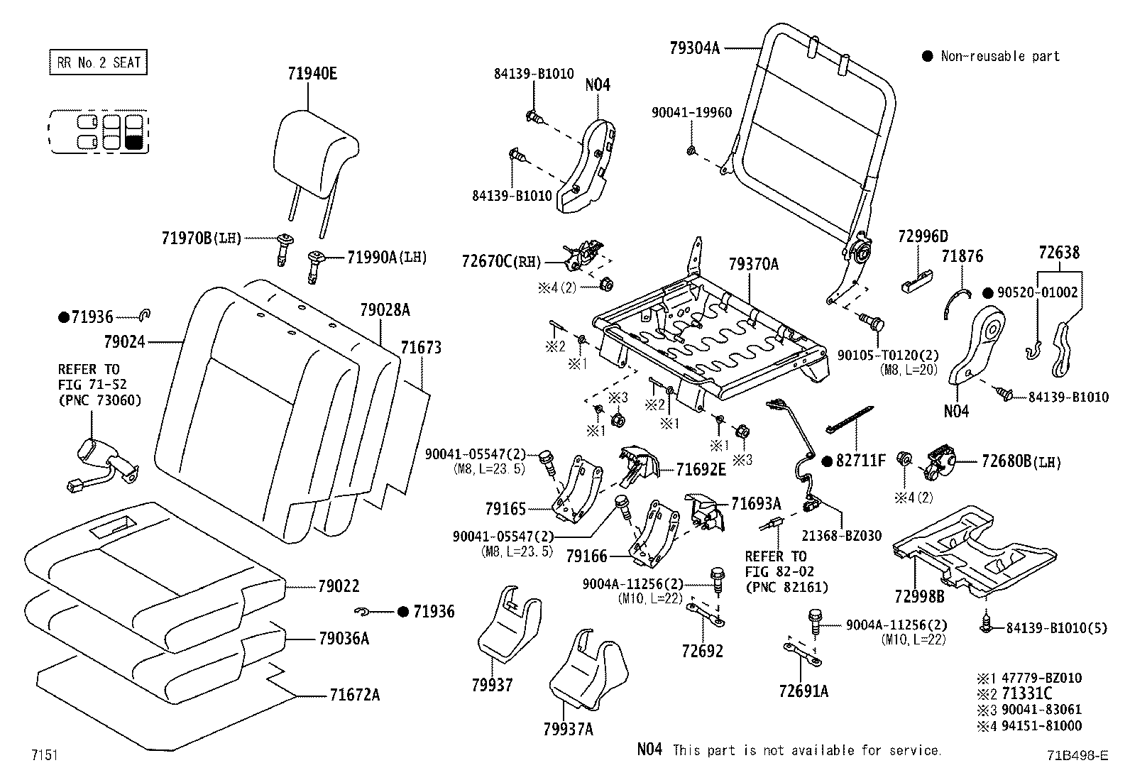 71017-BZ410 FRAME SUB-ASSY, REAR SEAT BACK, RH product image