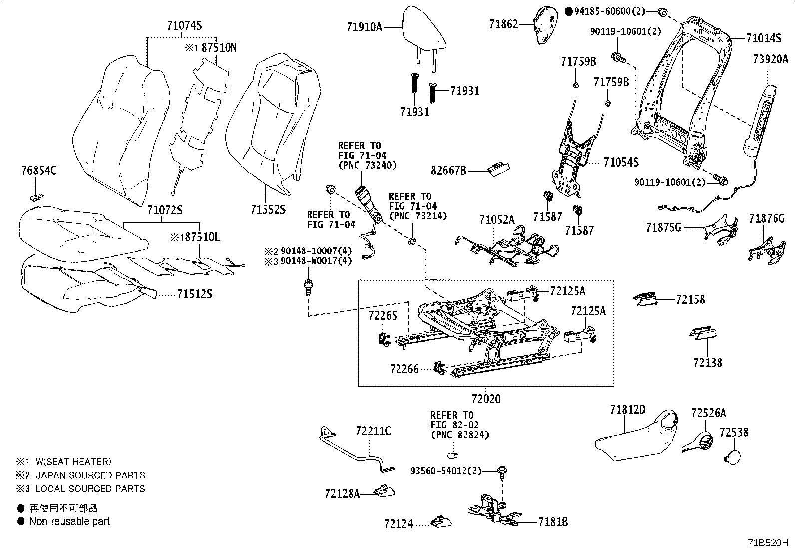 71502-02270 PAD, FRONT SEAT CUSHION, LH (FOR SEPARATE TYPE) product image