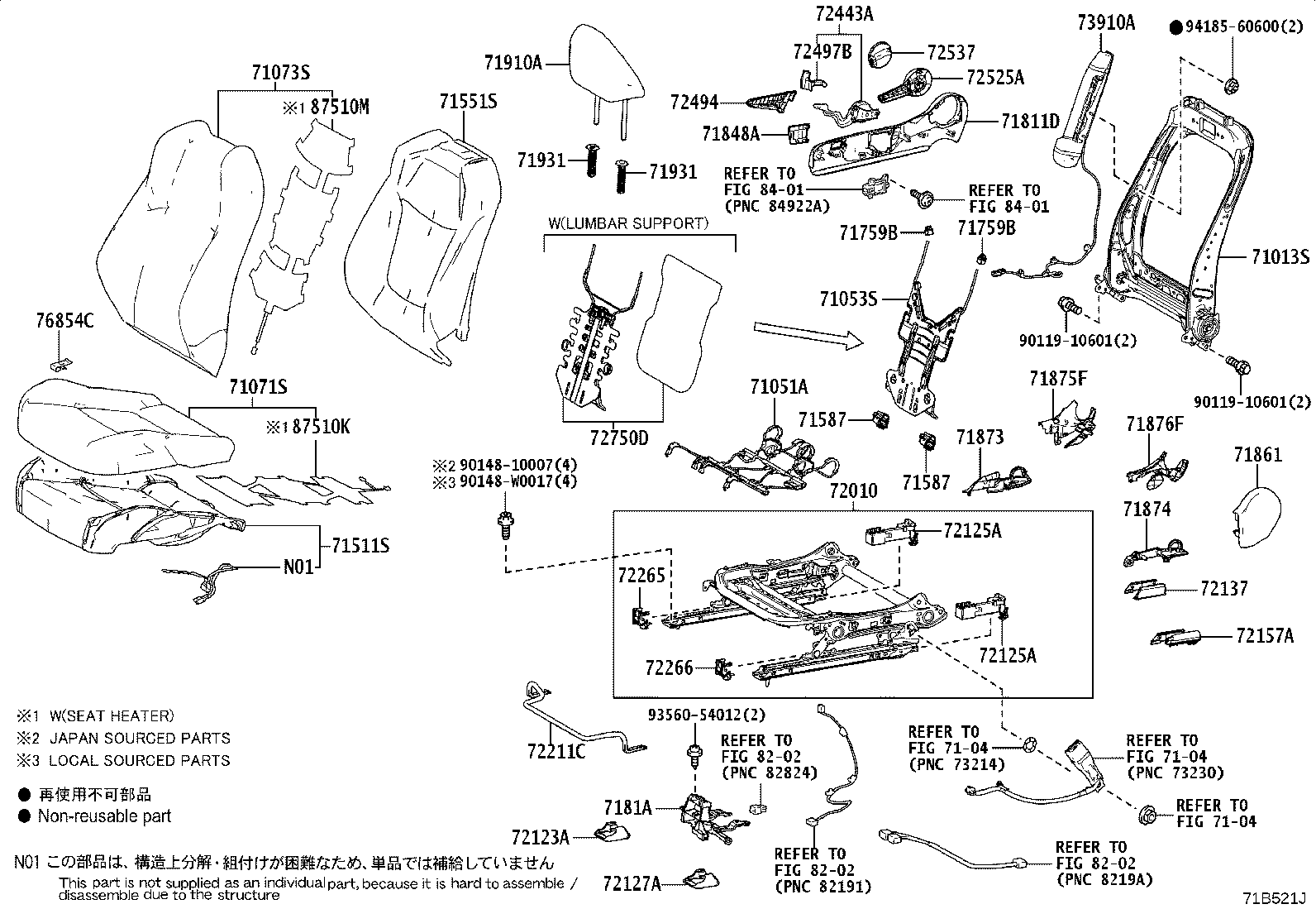 71502-02270 PAD, FRONT SEAT CUSHION, LH (FOR SEPARATE TYPE) product image
