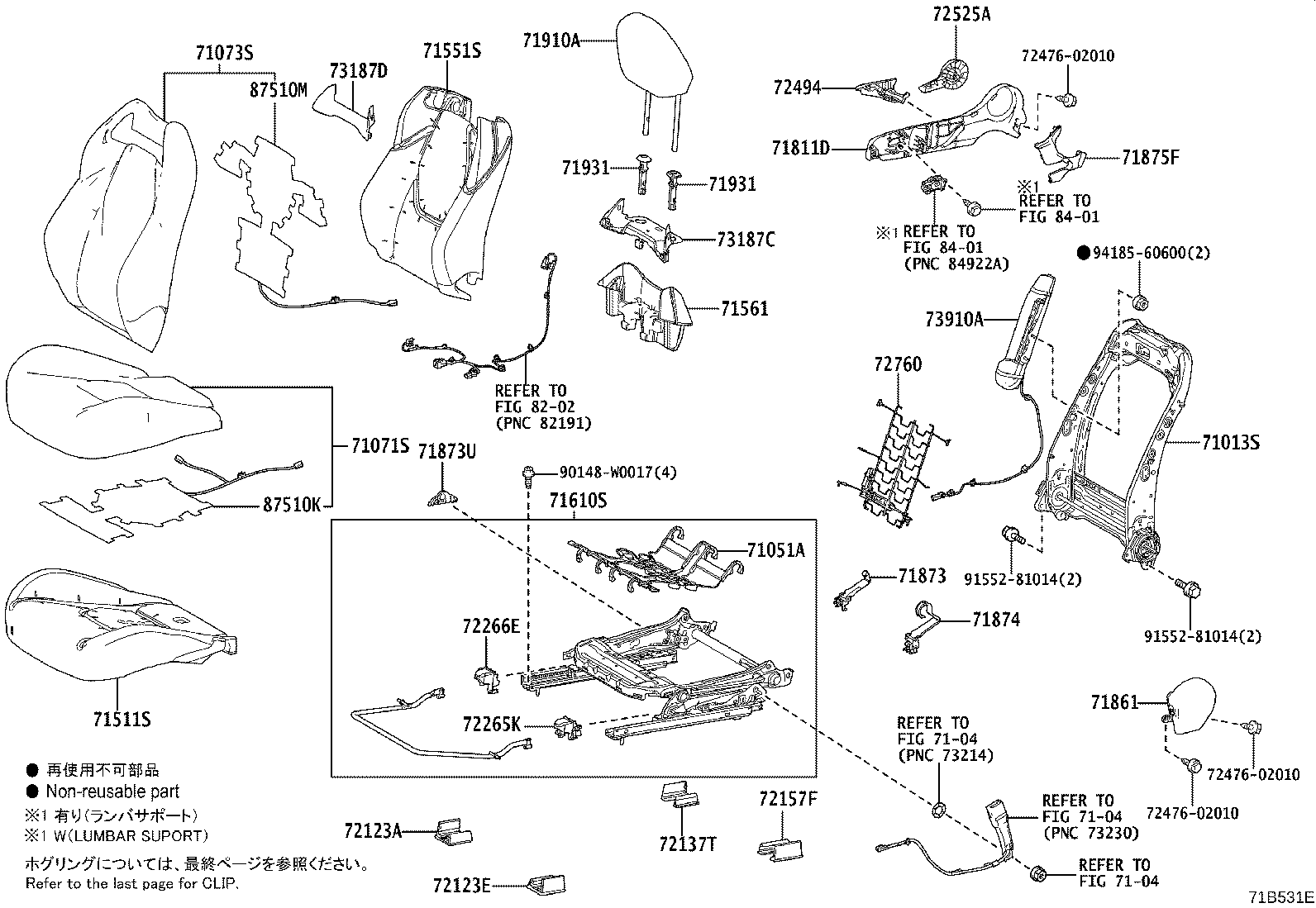 71501-02310 PAD, FRONT SEAT CUSHION, RH(FOR SEPARATE TYPE) product image
