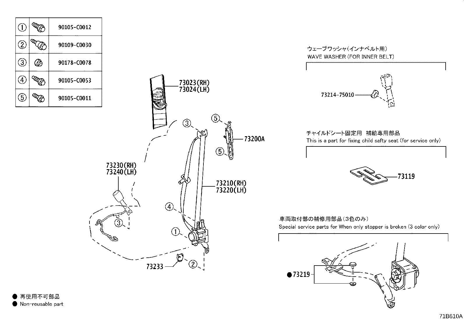 73719-02140 BRACKET, CHILD RESTRAINT SEAT TETHER ANCHOR product image