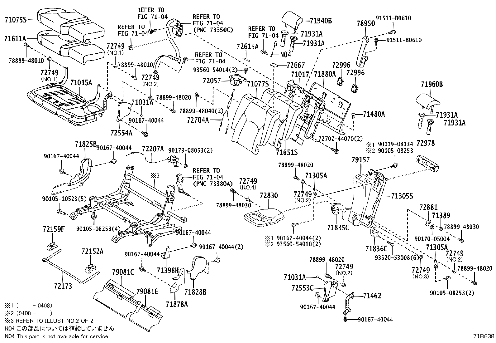 71017-48100 FRAME SUB-ASSY, REAR SEAT BACK, RH product image