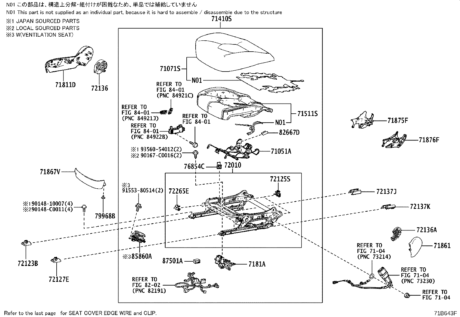 71501-07070 PAD, FRONT SEAT CUSHION, RH(FOR SEPARATE TYPE) product image