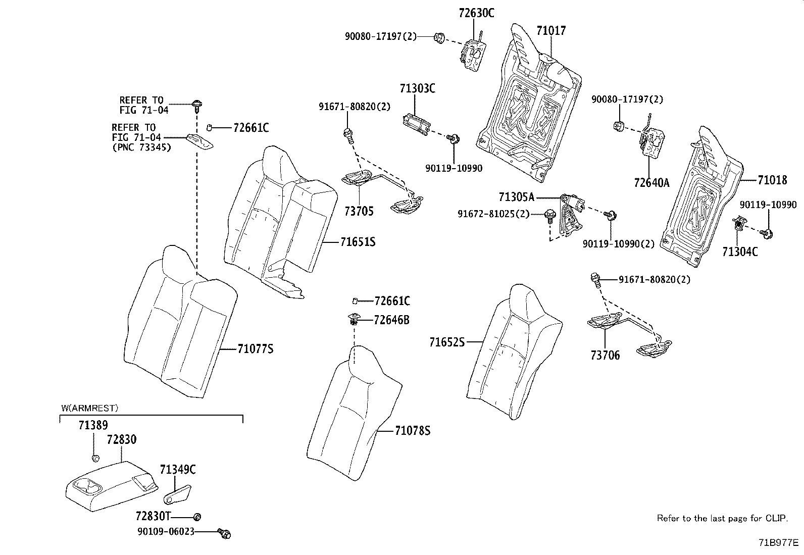 71033-16030 LEG SUB-ASSY, REAR SEAT CUSHION product image