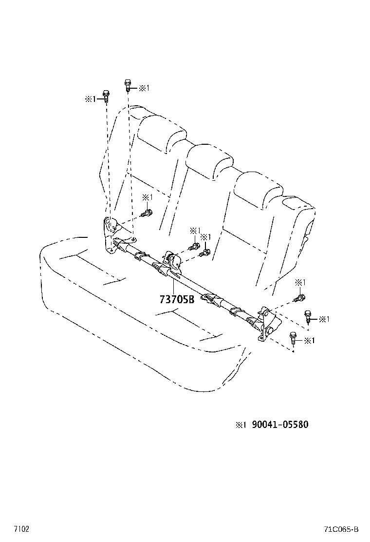 71033-B1050 LEG SUB-ASSY, REAR SEAT CUSHION product image