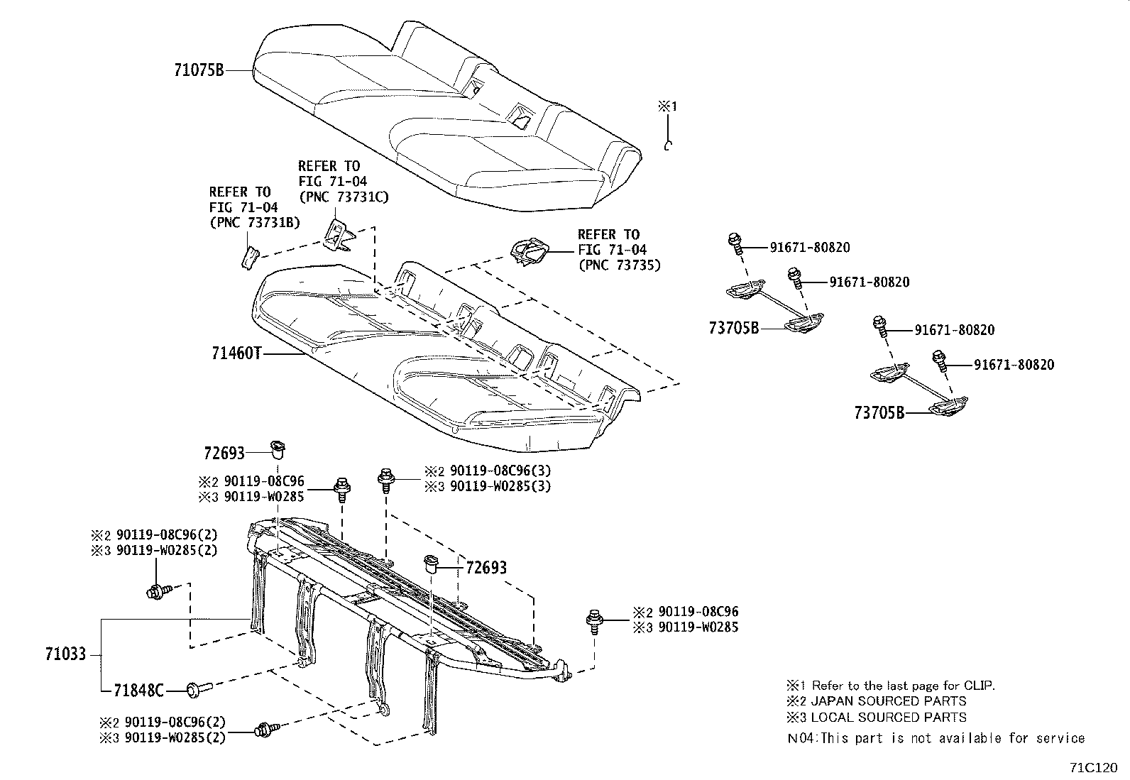 71017-F4010 FRAME SUB-ASSY, REAR SEAT BACK, RH product image